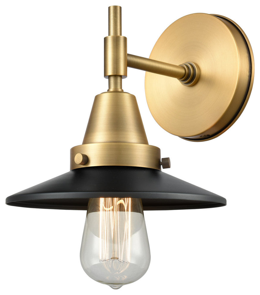 Innovations 447-1W-BB-M6-BK-LED Caden 1 Light 9" Sconce, Brushed Brass