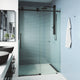 VIGO Elan Cass Aerodynamic 56" to 60" W x 76" H Frameless Sliding Shower Door, Matte Black, Clear Glass