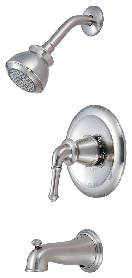 Del Mar Single Handle Tub and Shower Trim Set, Brushed Nickel