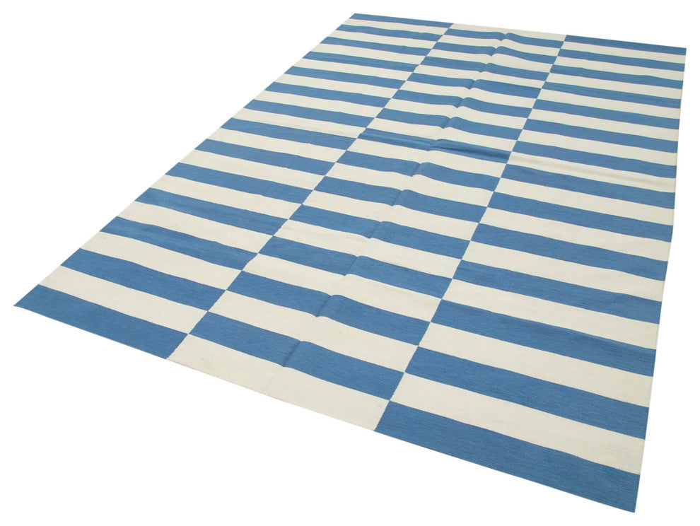 Rug N Carpet - Handmade Wool 5' 11'' x 9' 1'' Geometric Dhurrie Kilim Rug