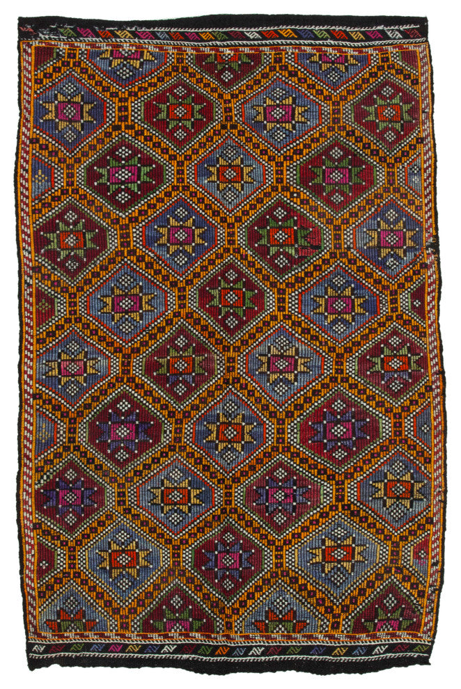 Rug N Carpet - Handwoven Anatolian 5' 7'' x 8' 11'' Tribal Wool Kilim Rug