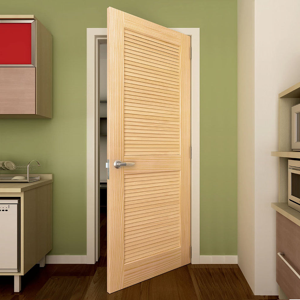 Kimberly Bay Louver Interior Door Slab, Clear, Pine, Solid, 80"x24"x1.375"