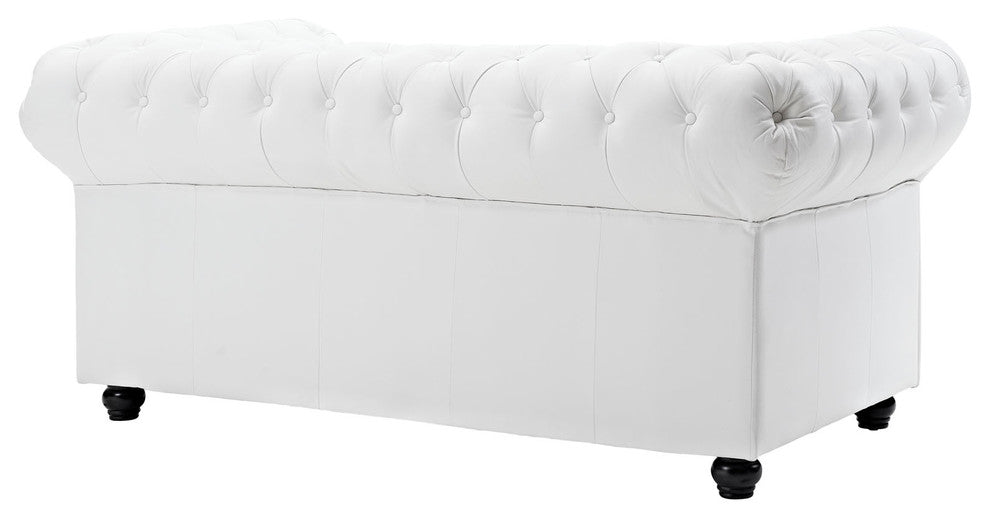 Modern Contemporary Living Room Loveseat Sofa White