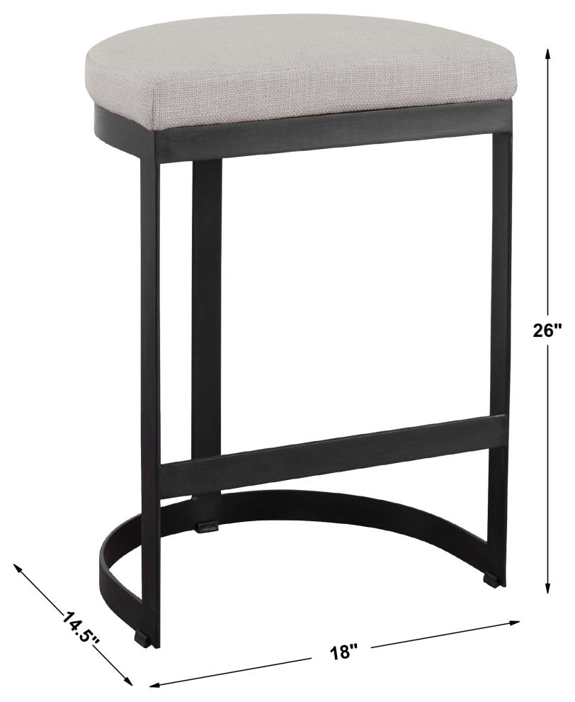 Uttermost Ivanna Black Iron Counter stool
