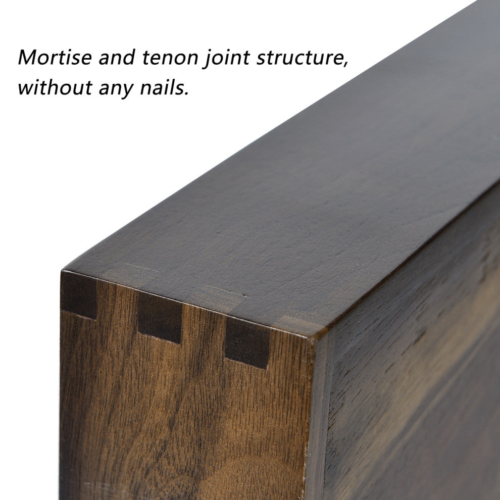 Rectangle Black Walnut Solid Wood Tray Ottoman Tray, 24x13inch