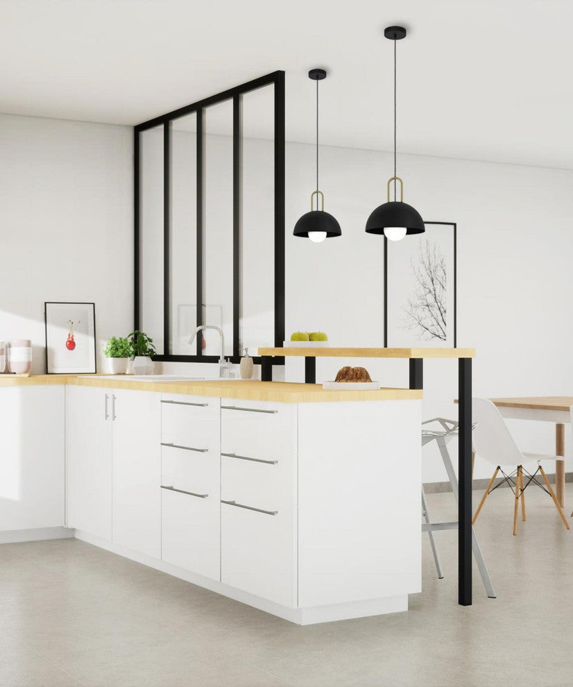 Calmanera, 1 Light Pendant, Structured Black Finish