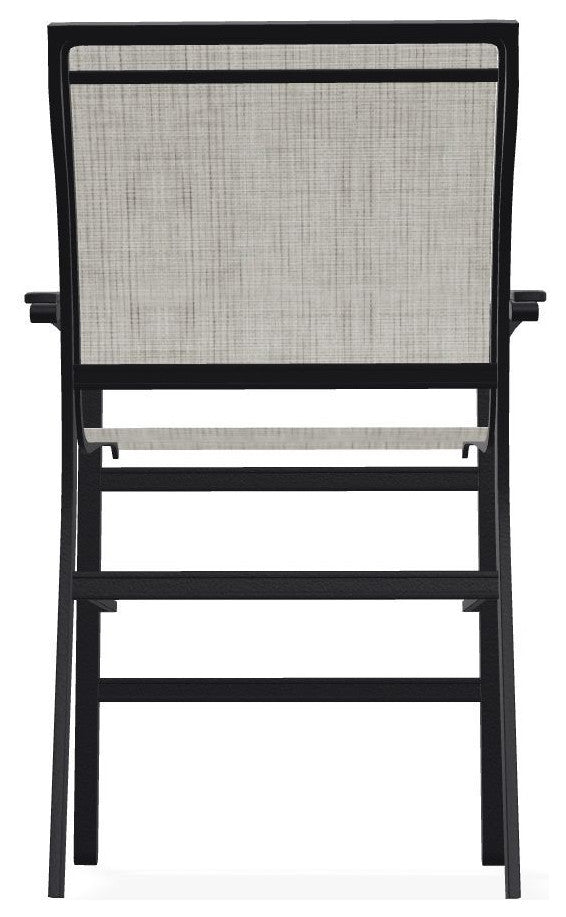 Bazza Sling Balcony Height Stackable Outdoor Stool, Smoke/Black