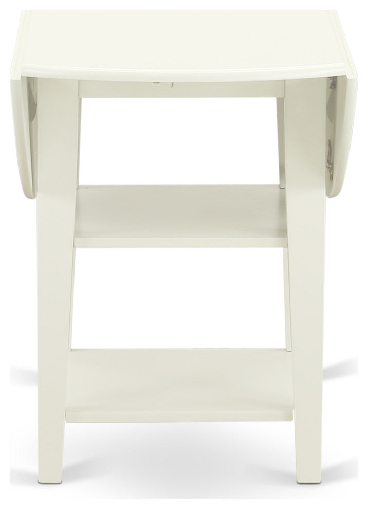 3Pc Dinette Set, Round Table, Two Shelves, 2 Chairs, Cream Dining Chairs Seat
