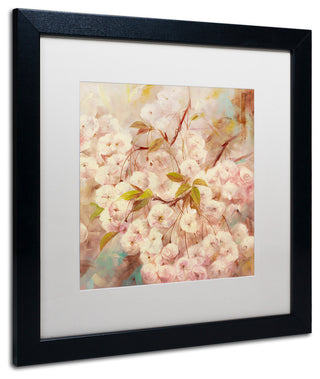 'Rose Bush I' Matted Framed Canvas Art by Li Bo