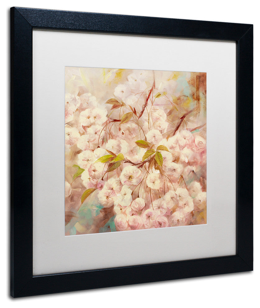 'Rose Bush I' Matted Framed Canvas Art by Li Bo