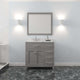 Caroline Parkway 36" Bath Vanity, Gray With Marble Quartz Top