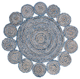 Safavieh Cape Cod Collection CAP211 Rug, Blue/Natural, 4' Round