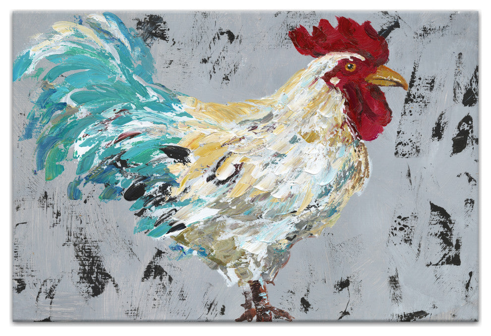 Farmhouse Rooster I 24x16 Canvas Wall Art