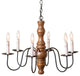 Irvins Country Tinware Gettysburg Chandelier in Rustic Brown - 6 Light