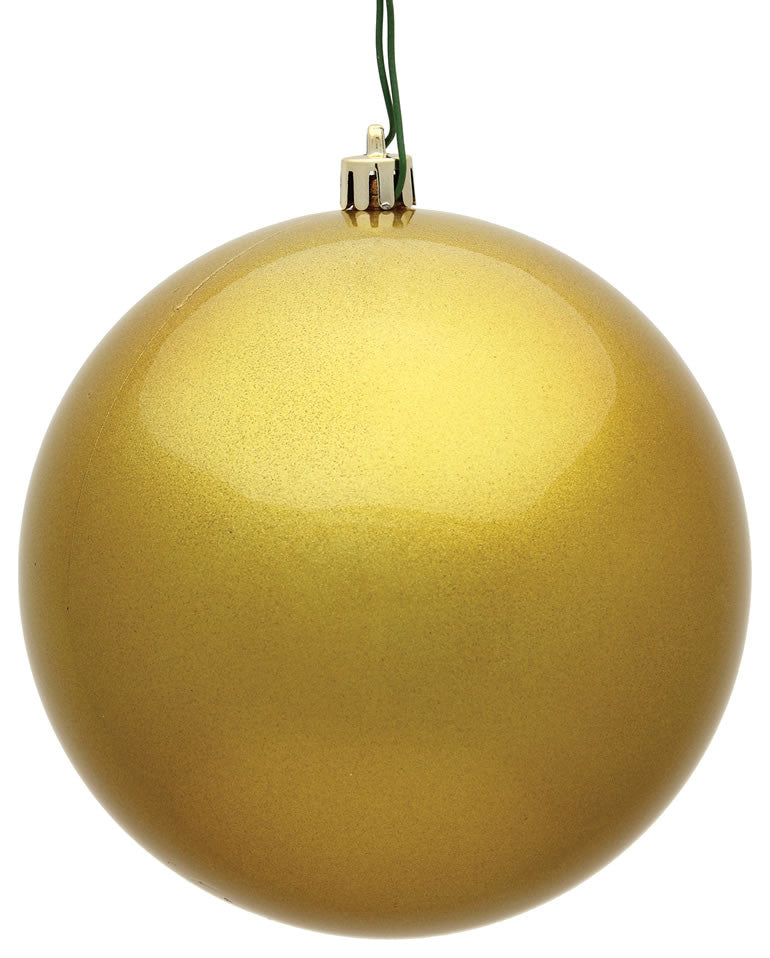 Vickerman N591008Dcv 4" Gold Candy Ball Ornament, 6 Per Bag