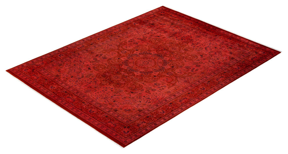 Fine Vibrance, One-of-a-Kind Hand-Knotted Area Rug Orange, 9'0"x11'10"