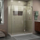 Unidoor-X Shower Enclosure, Left-Wall Bracket, Brushed Nickel, 58.5"x34.38"