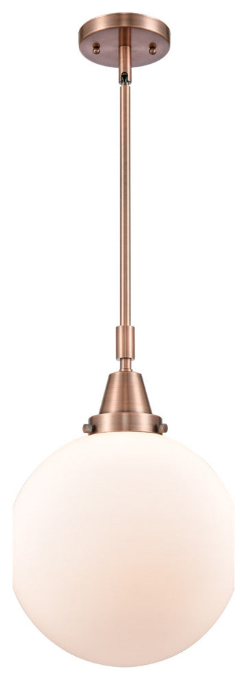 INNOVATIONS LIGHTING 447-1S-SN-G201-10 Beacon Mini Pendant, Antique Copper