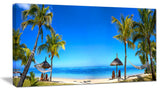 "Mauritius Beach With Chairs" Seashore Canvas Photo Print, 32"x16"