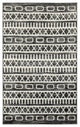 5" x 7" Black and White Geometric Area Rug