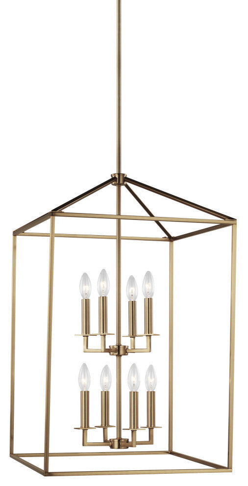 Perryton Large 8-Light Hall/Foyer, Satin Brass