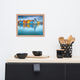 Blue Morning at Waters Edge Landscape Framed Photo Paper Wall Art Prints, Red Oak, 11" X 14"