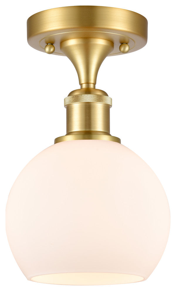 Innovations 516-1C-SG-G121-6-LED 1-Light Semi-Flush Mount, Satin Gold