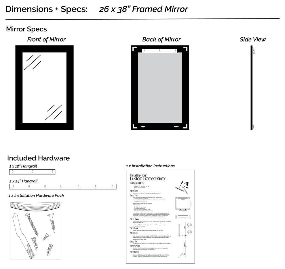 Pendleton Framed Wall Mirror, Champagne Gold, 26"x38"