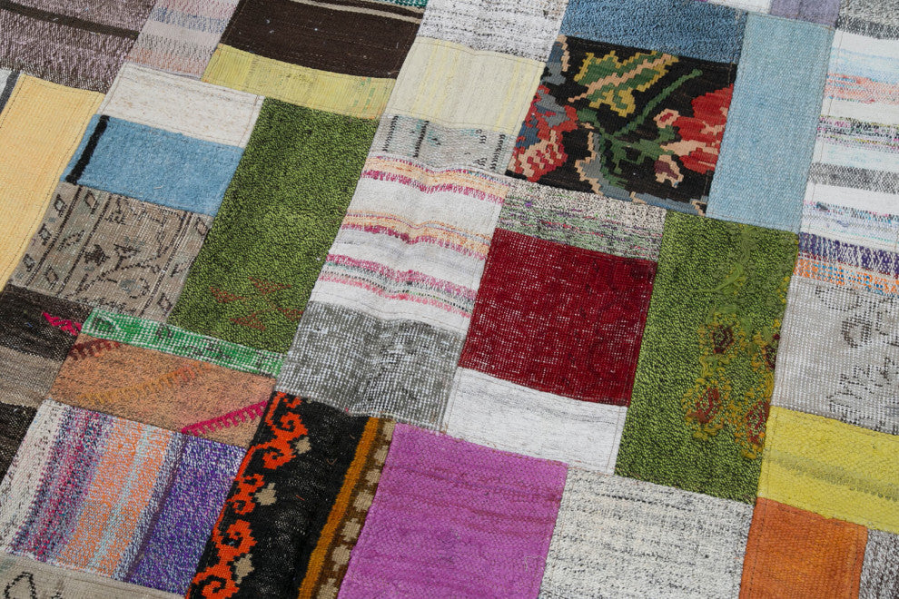 Rug N Carpet - Handmade Anatolian 5' 7'' x 7' 10'' Unique Patchwork Kilim Rug