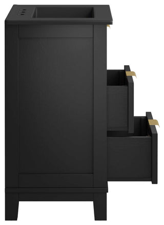 Dixie 24" Solid Wood Bathroom Vanity Cabinet, Black Black