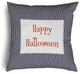 Happy Halloween Ticking Accent Pillow With Removable Insert, Navy, 20"x20"