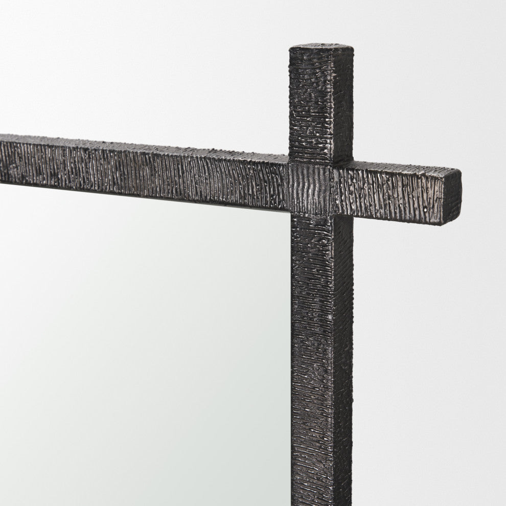Tori Textured Gold Metal Cross Frame Wall Mirror