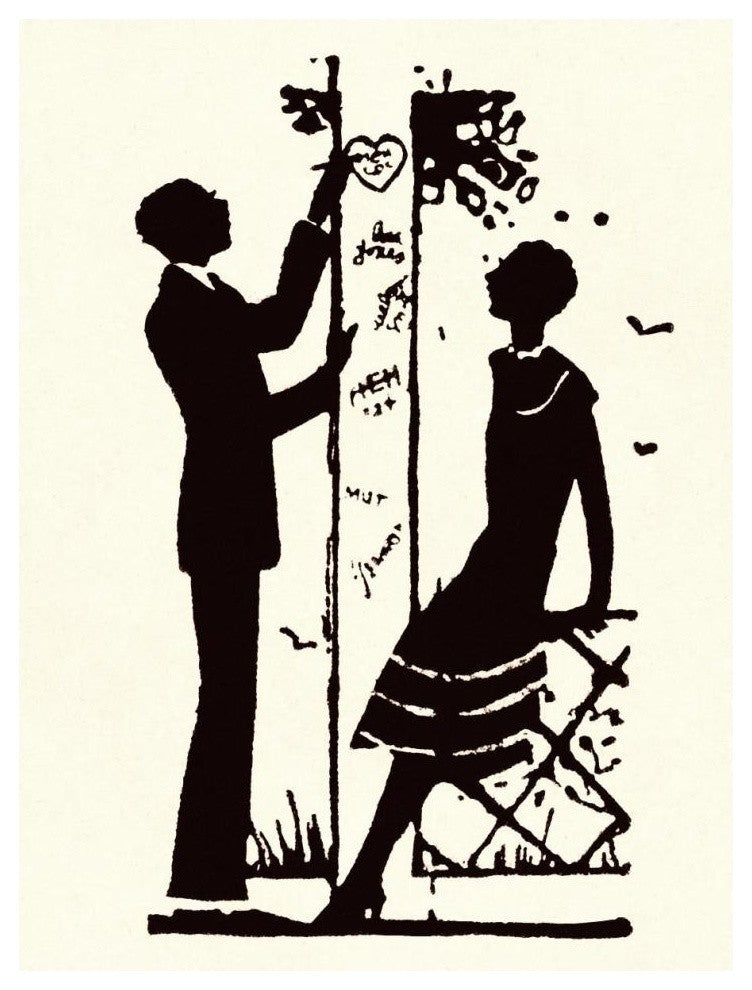 "Suitor Pulls a Heart From a Trellis" Paper Print by Maxfield Parrish, 32"x42"