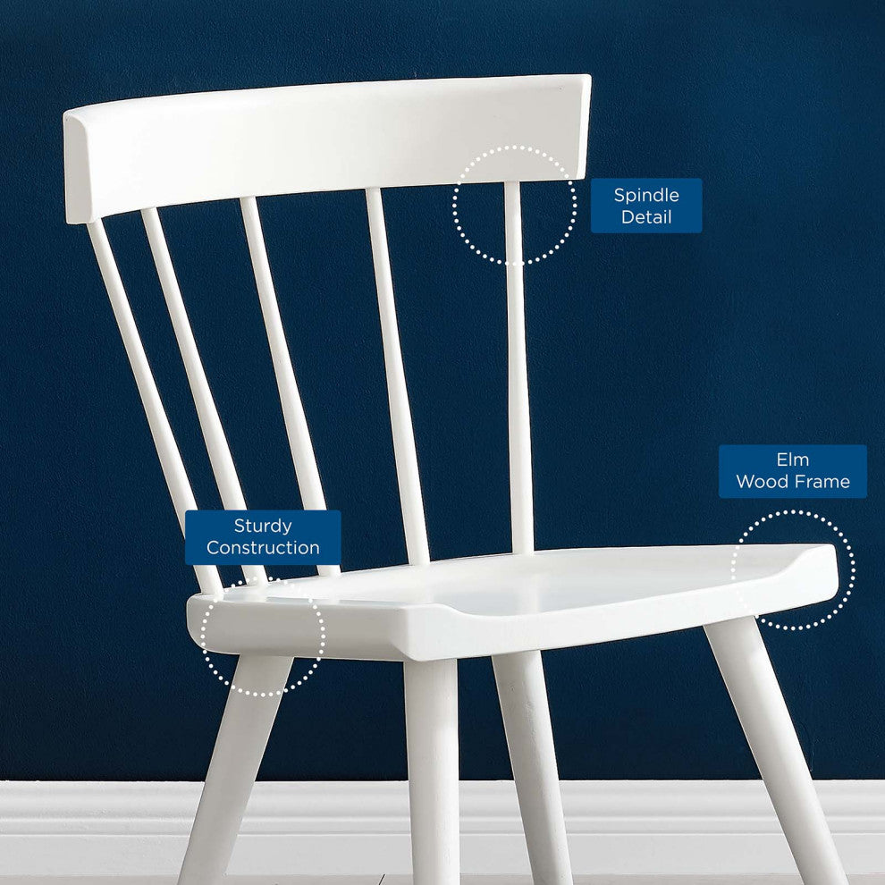 Side Dining Chair, Set of 2, White, Wood, Modern, Cafe Bistro Hospitality