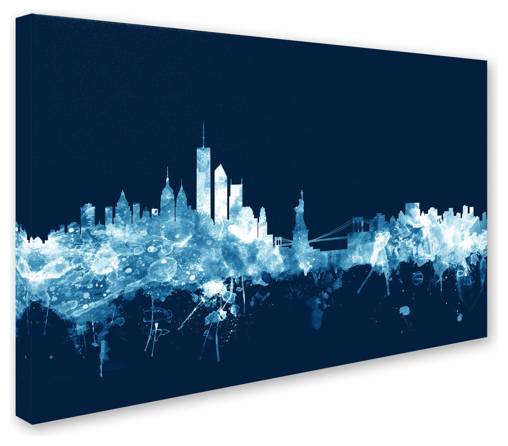 Michael Tompsett ''New York Skyline Navy'' Canvas Art, 16x24