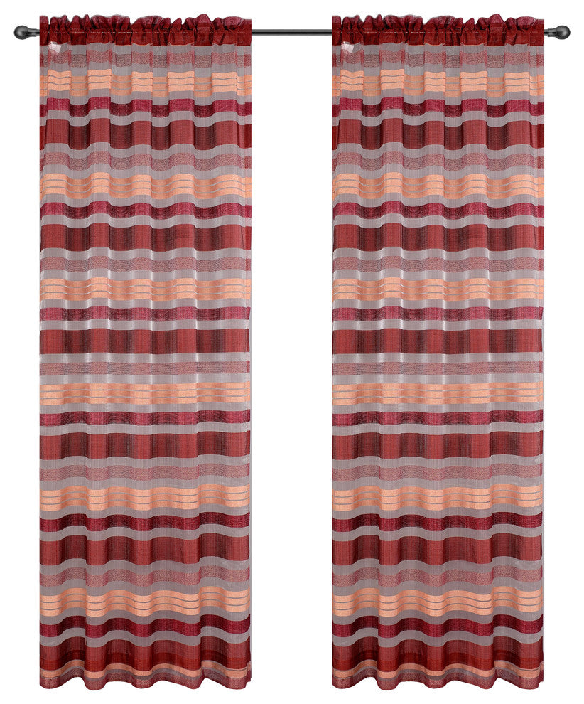Becca Drapery Curtain Panels, Burgundy