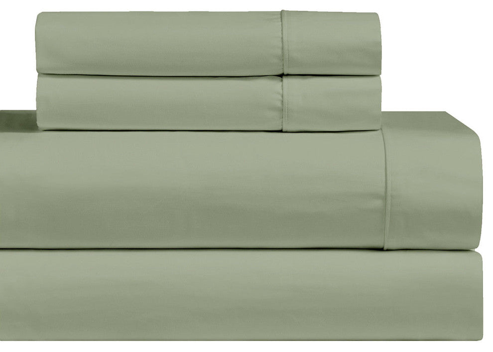 Attached Waterbed Sheet Set 650 TC Solid Sateen, Sage, Queen