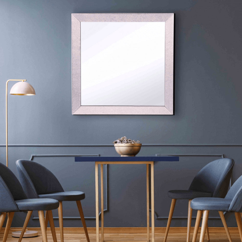 Gray Square Accent Glass Mirror