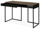 Modern Small Home Desk, Walnut, Black Legs