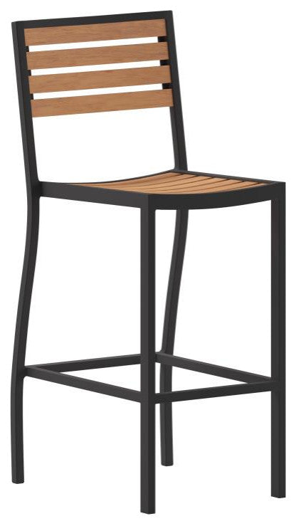 Lark Commercial Grade Outdoor Bar Height Stool, Teak