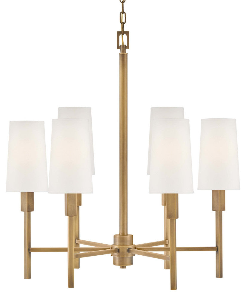 Hinkley Lighting 46455 Fenwick 6 Light 28"W Chandelier - Heritage Brass