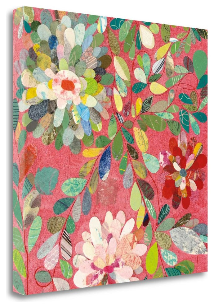 "Red And Pink Dahlia III" By Candra Boggs, Giclee Print on Gallery Wrap Canvas