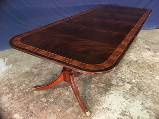 Multi-Banded Mahogany Georgian Dining Table by Leighton Hall