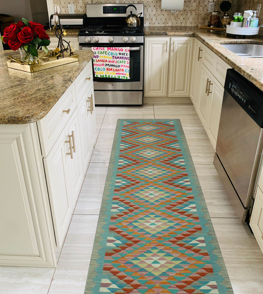 Sangat Kilim Iva Orange/Red Runner, 2'6x9'10