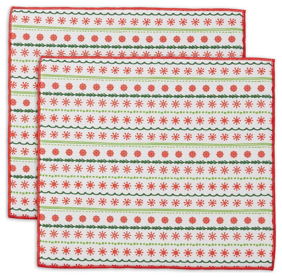 Snowflakes Dish Drying<br>Mat Set/2