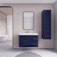 Rosa 36" Wall Mounted Modern Vanity, High Gloss Night Blue, Glossy White Top