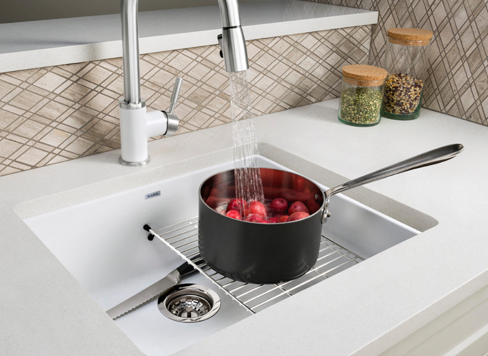 Blanco 18.1"x20.87" Granite Single Undermount Kitchen Sink, White