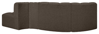 Arc Boucle Fabric Upholstered 4-Pc. S-Shaped Modular Sectional, Brown