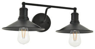 Black Finish 2-Light Wall Sconce