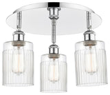 Hadley-3 Light 16" Flush Mount-Polished Chrome, Clear Glass Shade